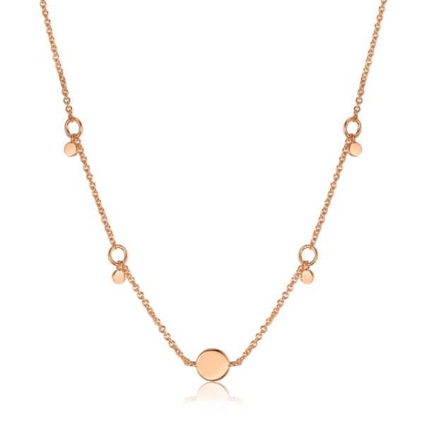 Necklace Silver 925 Rose Gold Plated, Geometry Drop Discs