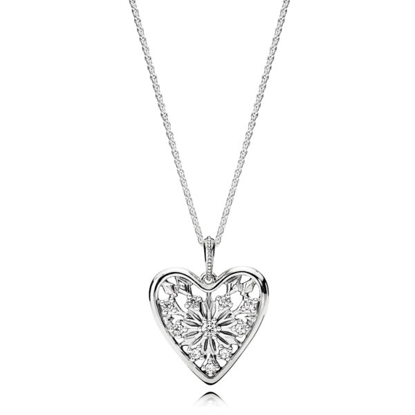 Necklace Silver 925 With Cubic Zirconia , Heart Of Winter