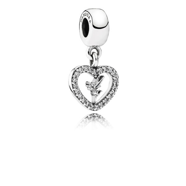 Charm Dangle Silver 925 With Cubic Zirconia, Disney Love Tinkerbell