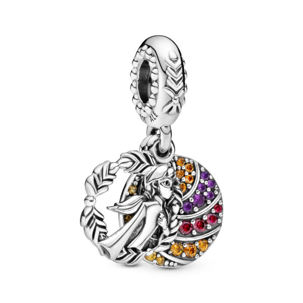 Charm Dangle Silver 925 With Colourful Cubic Zirconias And Crystals, Disney Frozen Anna