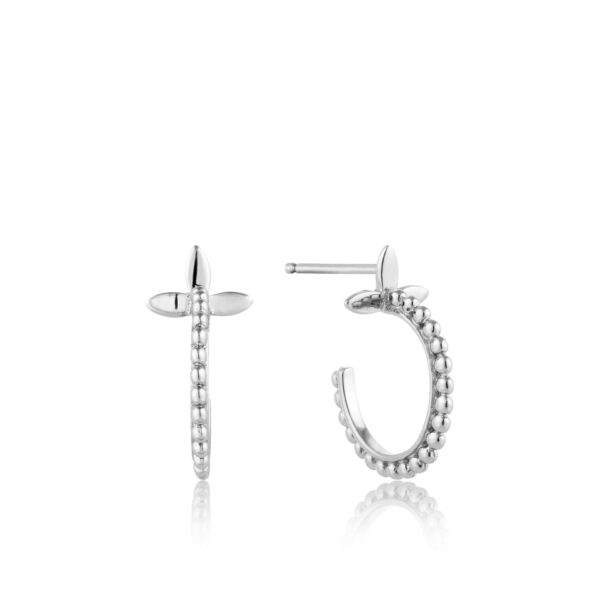 Earrings Silver 925, Modern Beaded Hoop