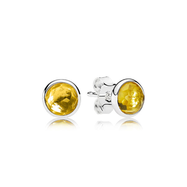 Stud Earrings Silver 925 With Citrine, November Droplets