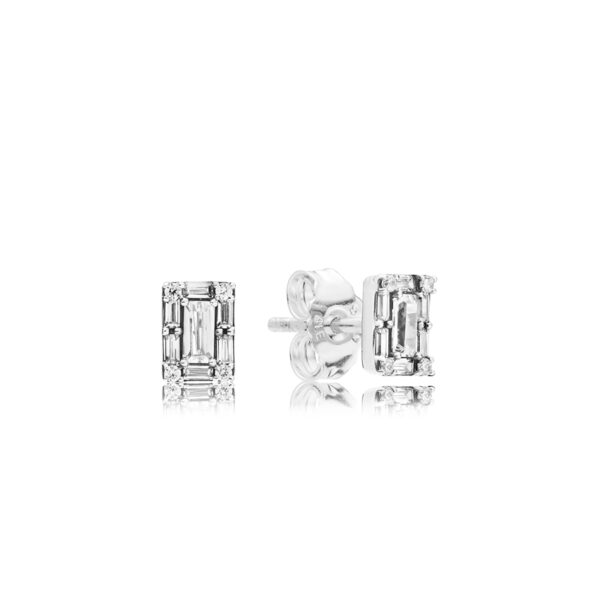 Stud Earrings Silver 925 With Cubic Zirconia, Luminous Ice
