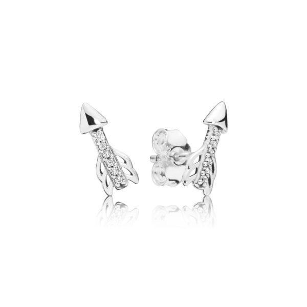 Stud Earrings Silver 925 With Cubic Zirconia, Sparkling Arrows