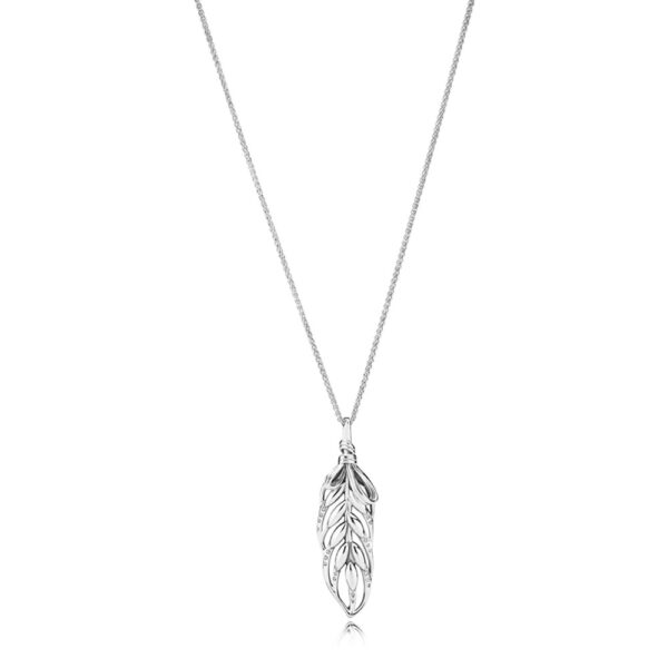 Necklace Silver 925 With Cubic Zirconia , Floating Grains