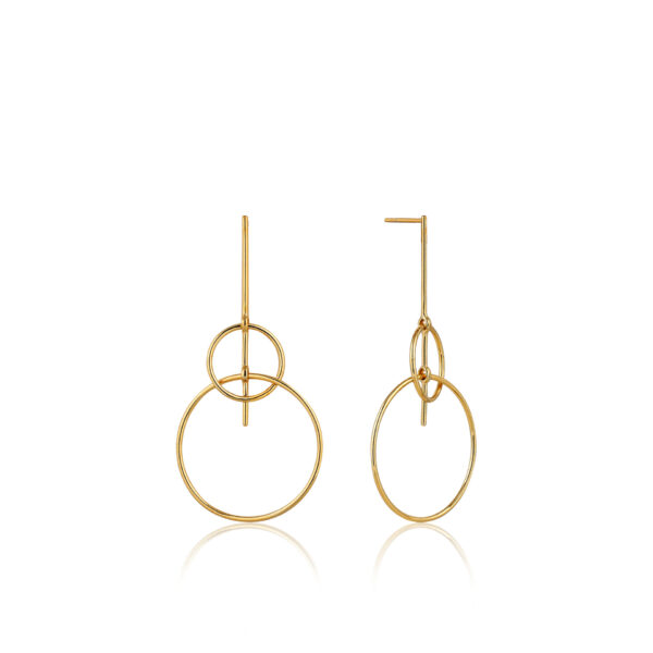 Earrings Silver 925 Yellow Gold Plated, Solid Drop