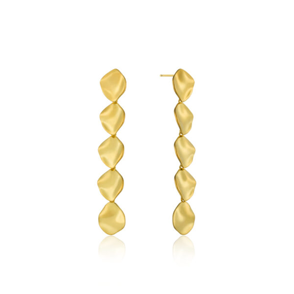 Earrings Silver 925 Yellow Gold Plated, Crush Multiple Discs