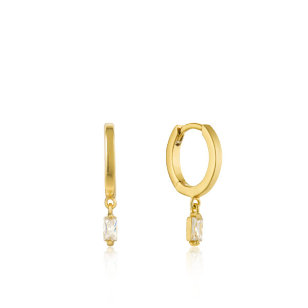 Earrings Silver 925 Yellow Gold Plated, Glow Huggie