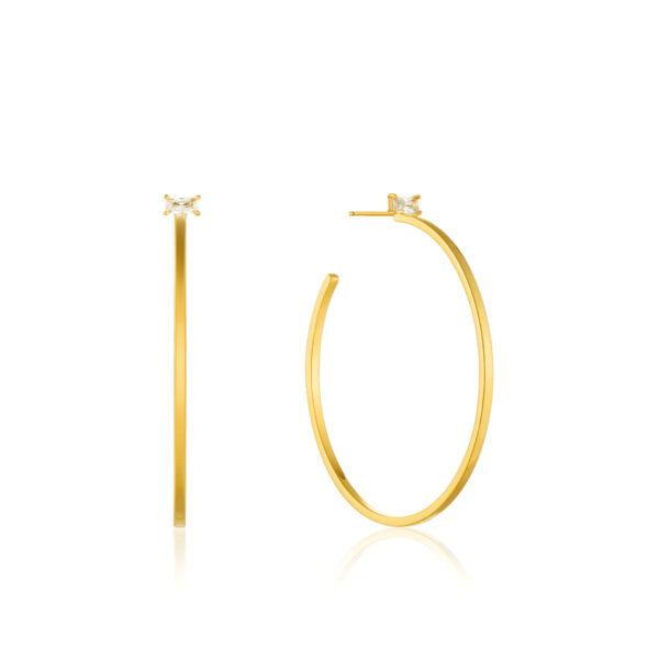 Earrings Silver 925 Yellow Gold Plated, Glow